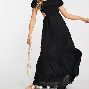Black Maxi Dress with Cutouts
